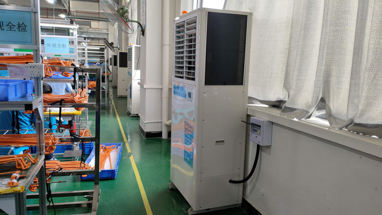 廠房制冷降溫設備的節能優選方案，蒸發冷省電空調-立柜軸流空調
