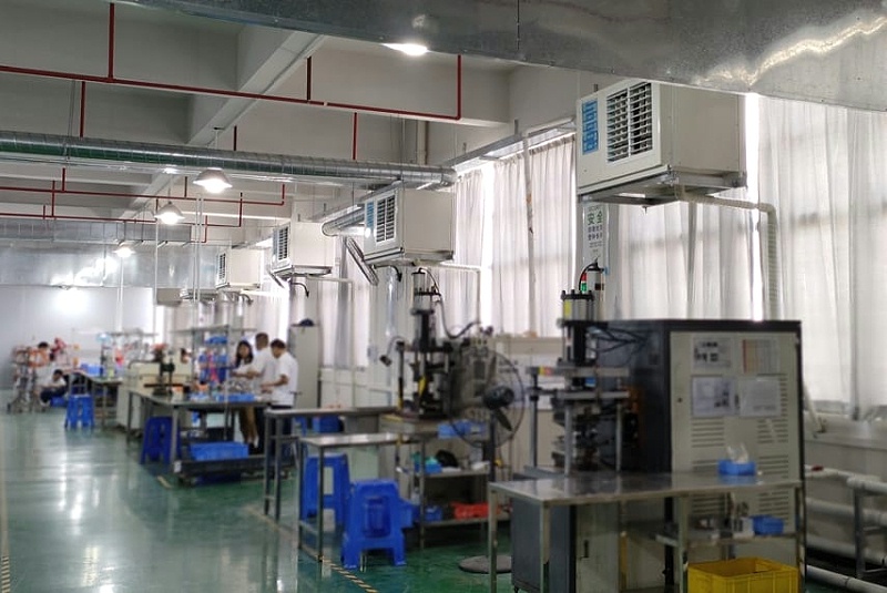 注塑廠房車間降溫，安裝蒸發(fā)冷省電空調(diào)-臥式軸流機(jī)組